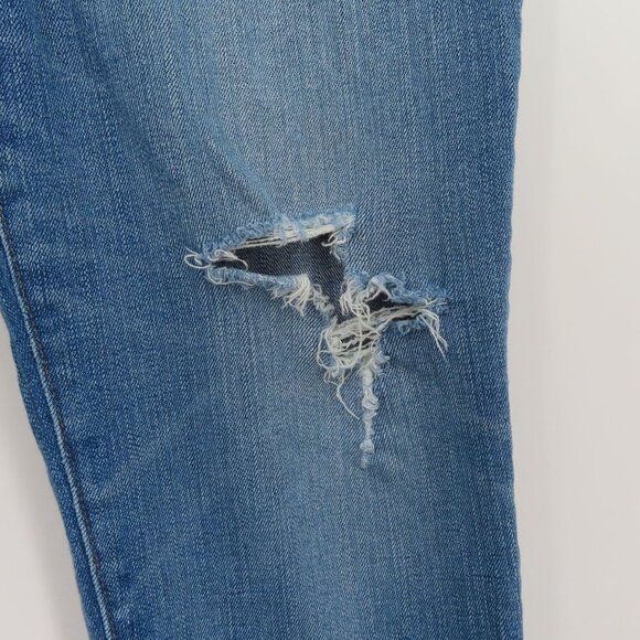 Madewell Women 32 9in High Rise Skinny Jeans Whiskered Distressed Denim Pockets - Picture 5 of 15